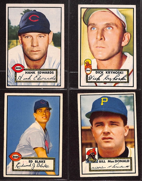 Lot of (7) 1952 Topps Baseball Cards in EX-EX+ Condition w. Rocky Bridges RC